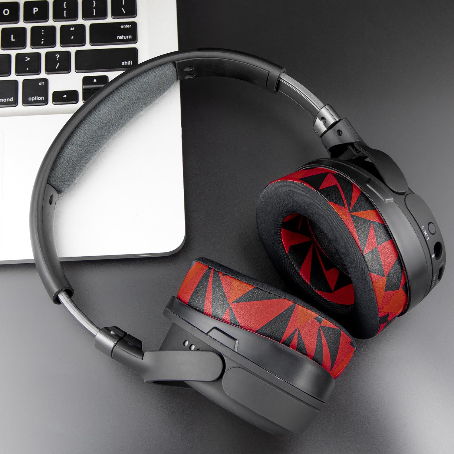 SOULWIT Cooling-Gel Replacement Earpads for Audeze Penrose/Penrose X/Mobius, Ear Pads for HyperX Cloud Orbit/Orbit S Headphones, Cushions with Ice Silk Fabric, Noise Isolation Foam - Red Storm image 3