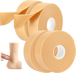 4 Rolls Blister Tape, Waterproof Foam Tape Adhesive Blister Prevention Tapes Toe Tapes Blisters Bandages for Skin Finger Feet Pointe Shoes Climbing Athletic (Skin Color)