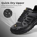 FitVille Chaussures de randonnée à large bande pour hommes Répulsif à l'eau Sentiers de trekking Sneakers en plein air Chaussures de course à pied Coussionées légères avec support Arch