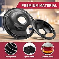 Vista 9 de W10196405 W10196406 - Sartenes de goteo para estufa eléctrica, compatibles con Whirlpool Electric Range-Thickening para evitar doblado, juego de 4