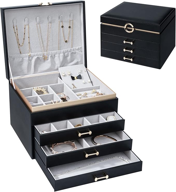 VLAFUYLIFE Jewelry Box，4Layer Large Jewelry Organizers