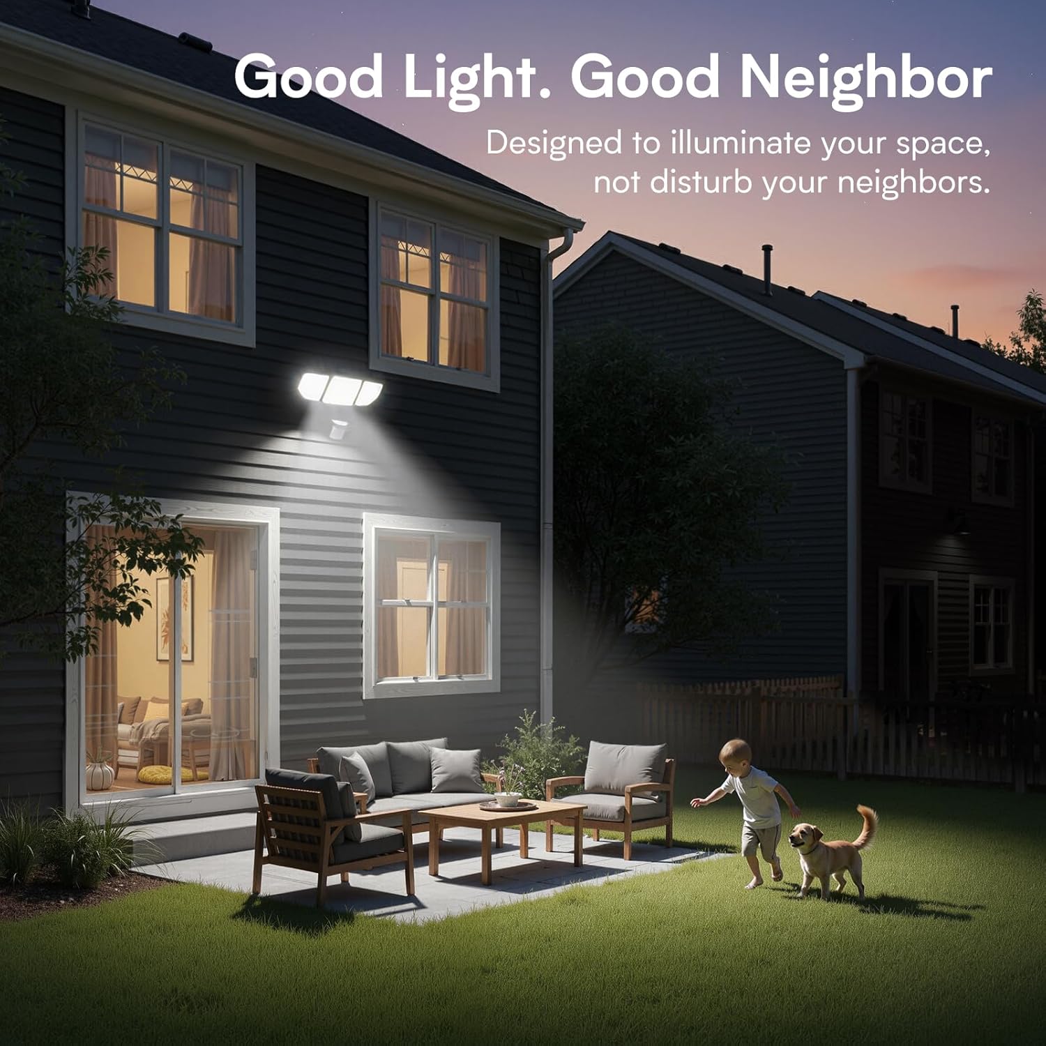65W 6500LM Flood Lights Outdoor Motion Sensor, Hardwired Security Floodlights 6500K IP65 Waterproof, Dusk to Dawn Lighting Outside, Black 2 Pack