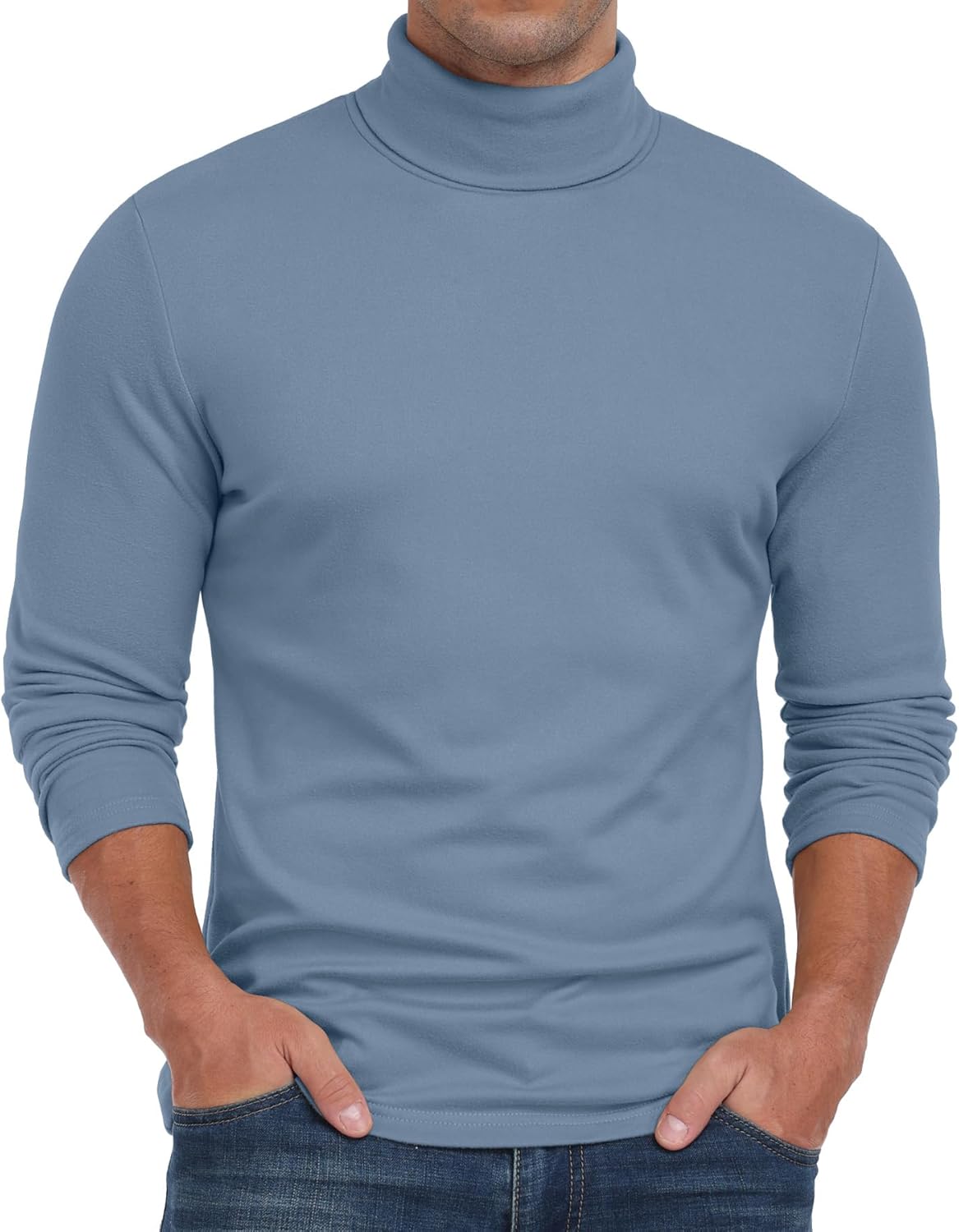 Askdeer Men's Turtleneck Long Sleeve Shirts Thermal Underwear Tops Basic Pullover Sweater Tees - Image 4