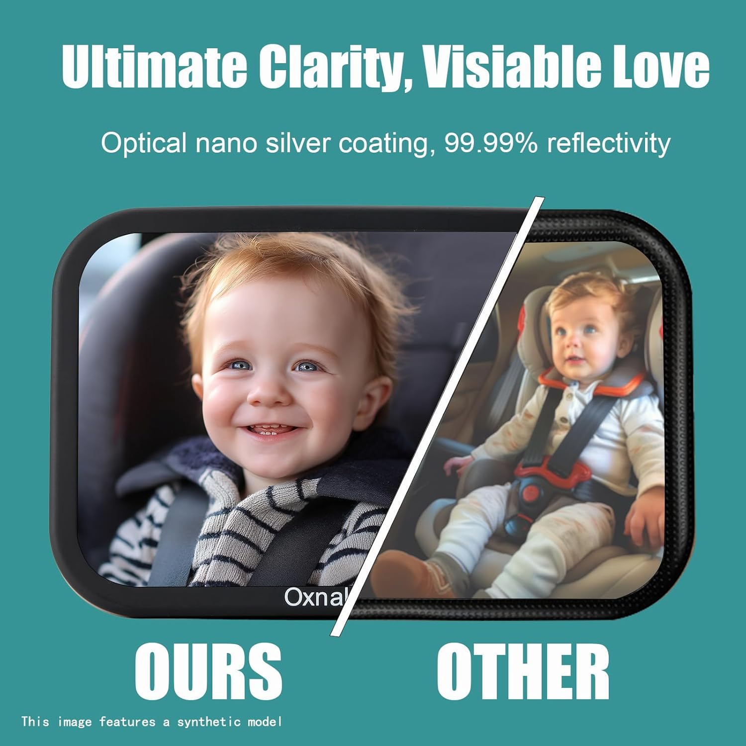 2 Pack Baby Car Mirror Clear Wide View Convex Shatterproof Shake-Proof 2 Pack Easy Install Rear Facing Backseat Mirror for Car Seat Attachment Blind Spot Reduction Distortion-Free View