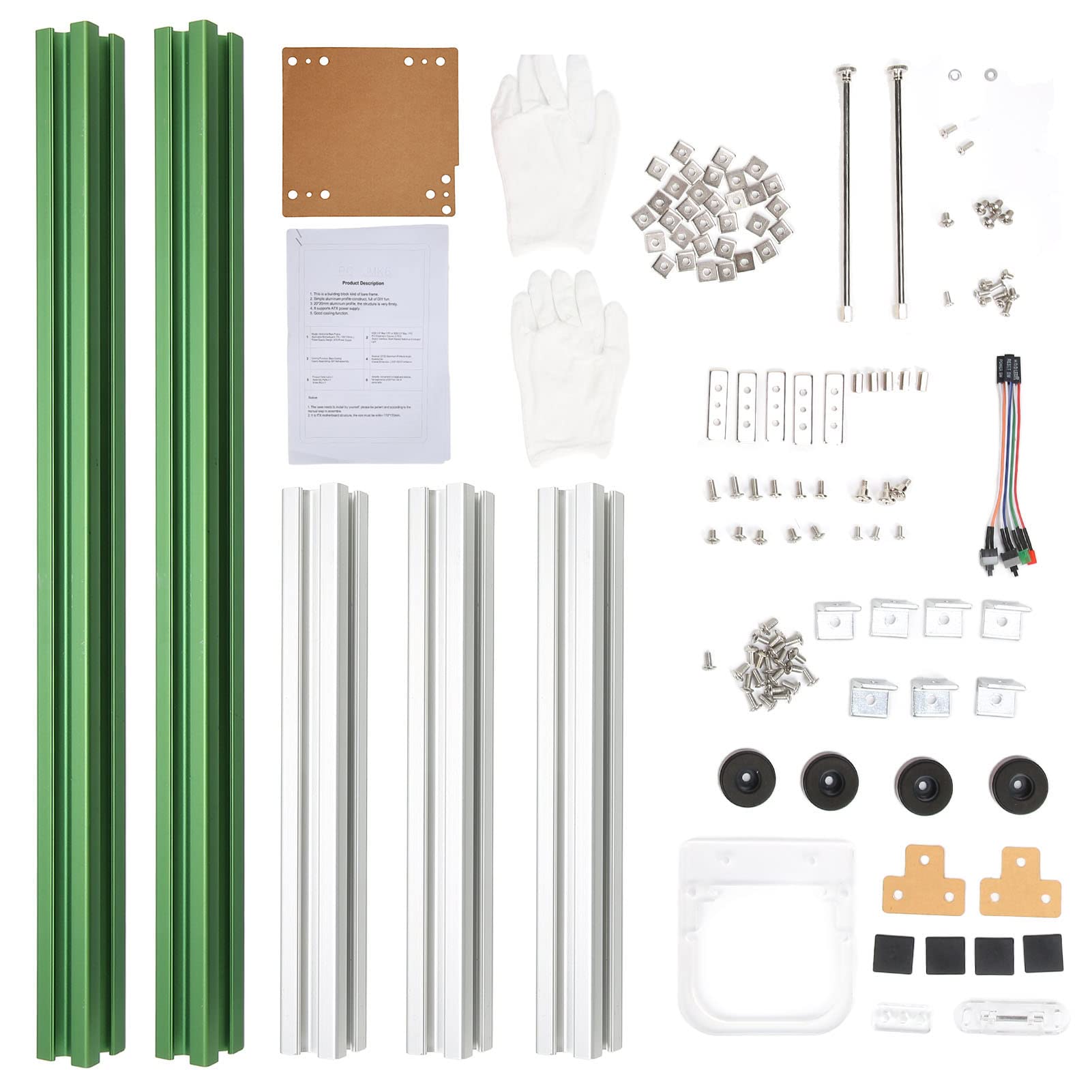 Staffa per Custodia Aperta per Computer ITX Telaio in Alluminio Fai-da-te con Buona Dissipazione del Calore per Uso Domestico e Configurazione di Gioco (Verde Argento)