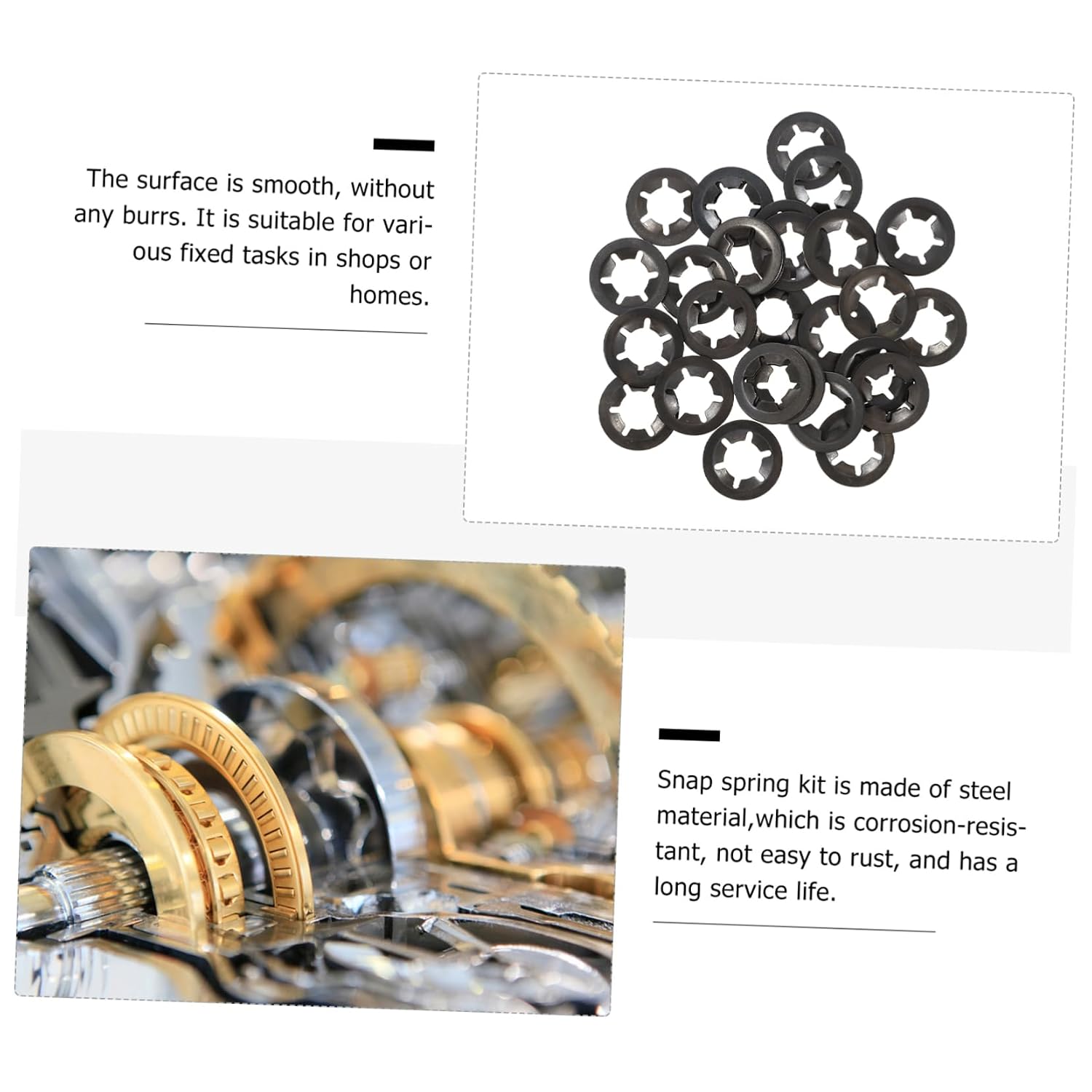 SOLUSTRE 420pcs Carbon Steel Internal Tooth Locking Washers Assortment Kit Automotive Fasteners High Precision Washer for Enhanced Friction Resistance