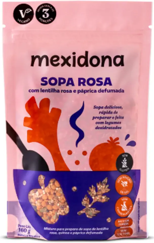 Sopa Rosa (Lentilha Rosa e Páprica Defumada) de 160g-Mexidona