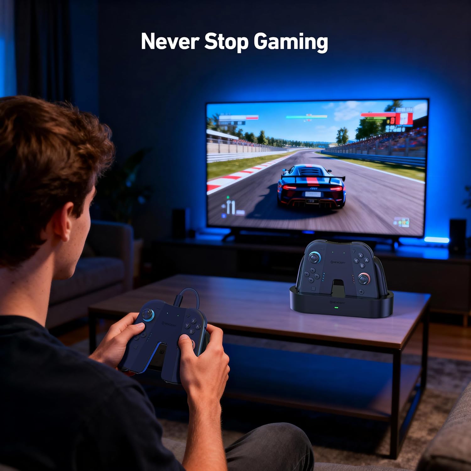 NEWDERY Charging Grip & Charging Dock for Switch 2, Magnetic Grip Controller Compatible with Switch 2 Joycons, Play While Charging with LED Indicator-Black 8 71PDic1f3XL. AC SL1500