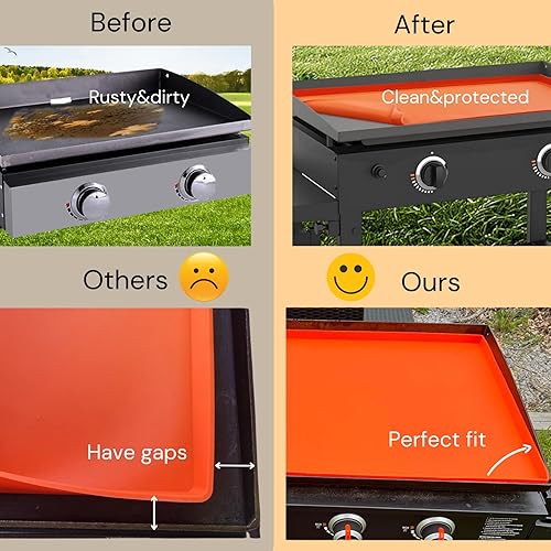 Miniatura 7 de Alfombrilla de silicona de 36 pulgadas para parrilla Blackstone, accesorios de cubierta de parrilla Blackstone, protege la plancha de roedores y