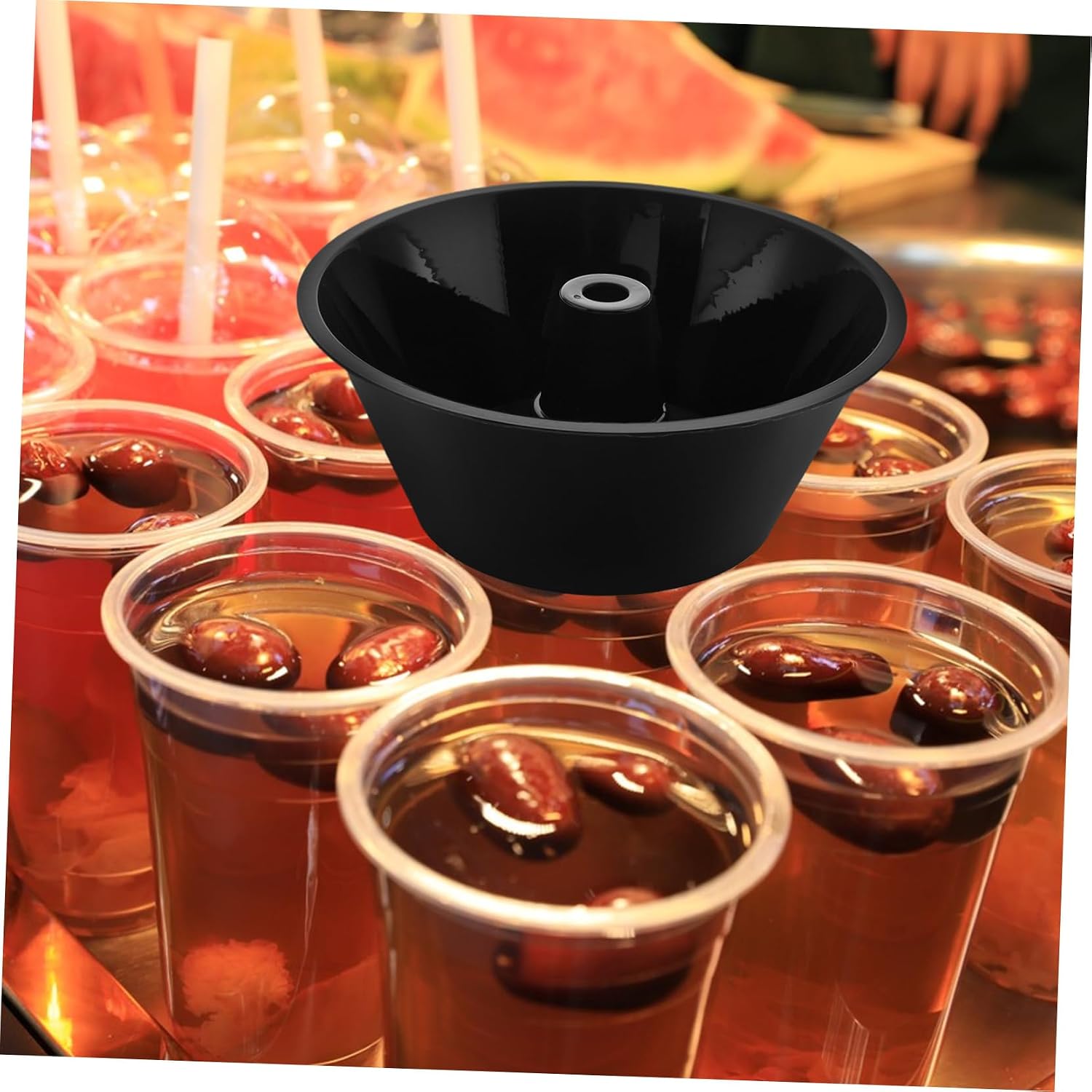 Ciieeo 10pcs Snack Bowl Straw Hole Popcorn Cup Holder for Parties Car Snacks Holder