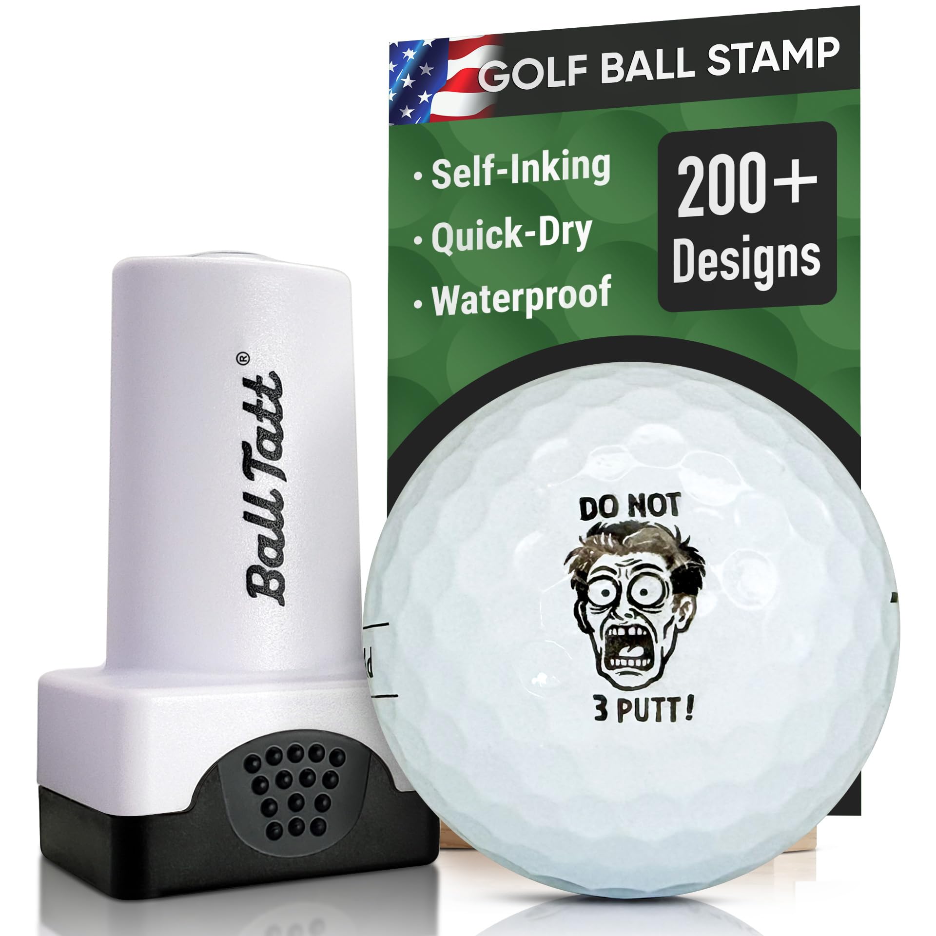 Golfballstempel - Selbstfärbender Marker - Schnell Trocknendes Permanentmarkierungswerkzeug, Kein Auslaufen oder Nachfüllen, Wiederverwendbarer & Wasserdichter Golfstempel - Ideales Geschenk für