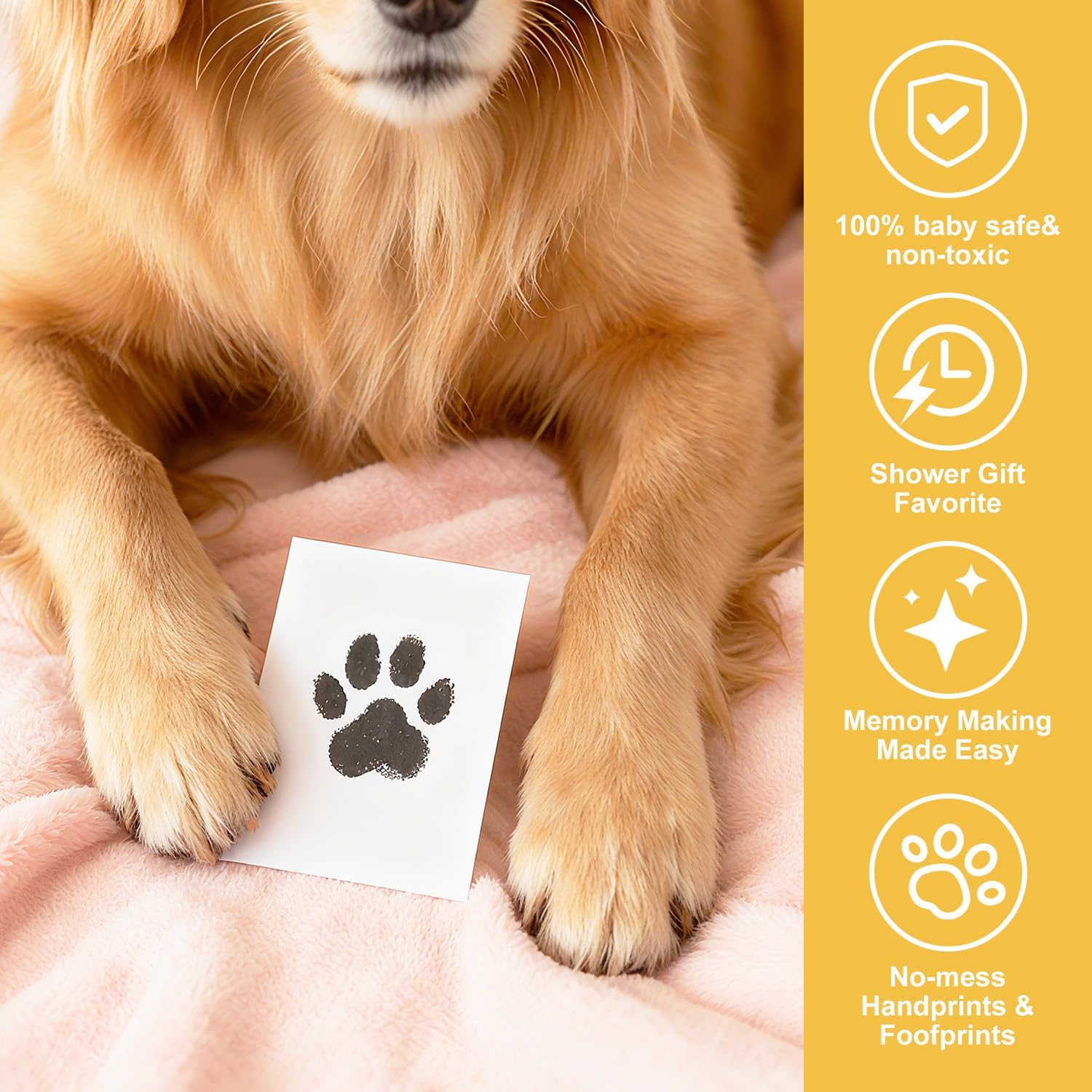 Paw Print Kit for Dogs - Dog Paw Print Kit Pet Paw Print Impression Kit, Dog Nose Print Kit Clean Touch Ink Pad for Dog Paw Prints, Inkless Paw Print Kit for Puppy & Newborn - Image 4