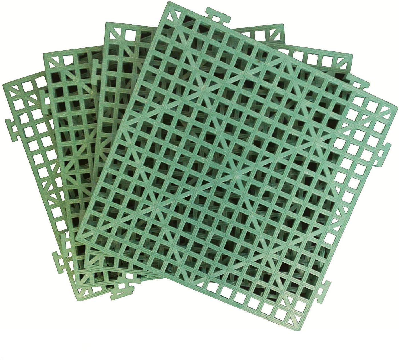 The Quilted Bear Quilt Basting Grates - 4 Pack of Green 11.75" x 11.75" Interlocking Plastic Basting Grates for Basting Quilt Batting and Quilting Fabric