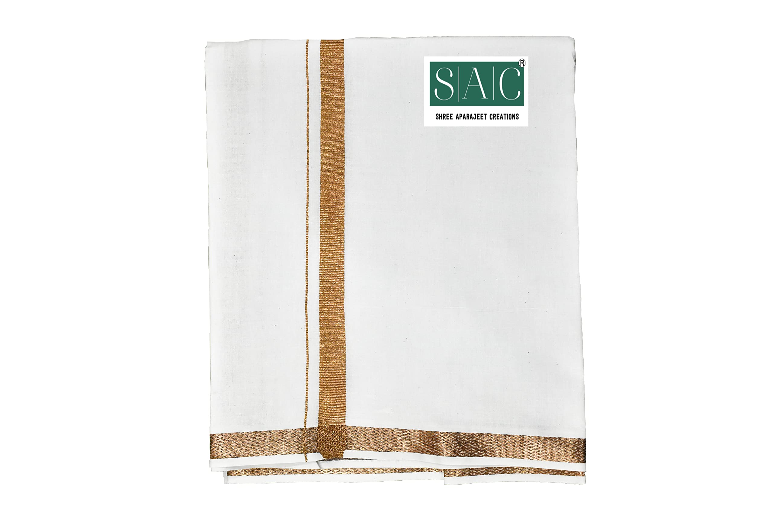 sac shree aparajeet creations Shyam Handloom Fabrics Pure Cotton Solid Striped Dhoti for Men�s Lungies with Border-picture-25