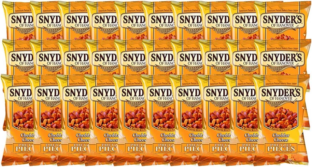 Snyders of Hanover Pretzel Pieces Cheddar Cheese Flavoured Snacks (30 Pack)
