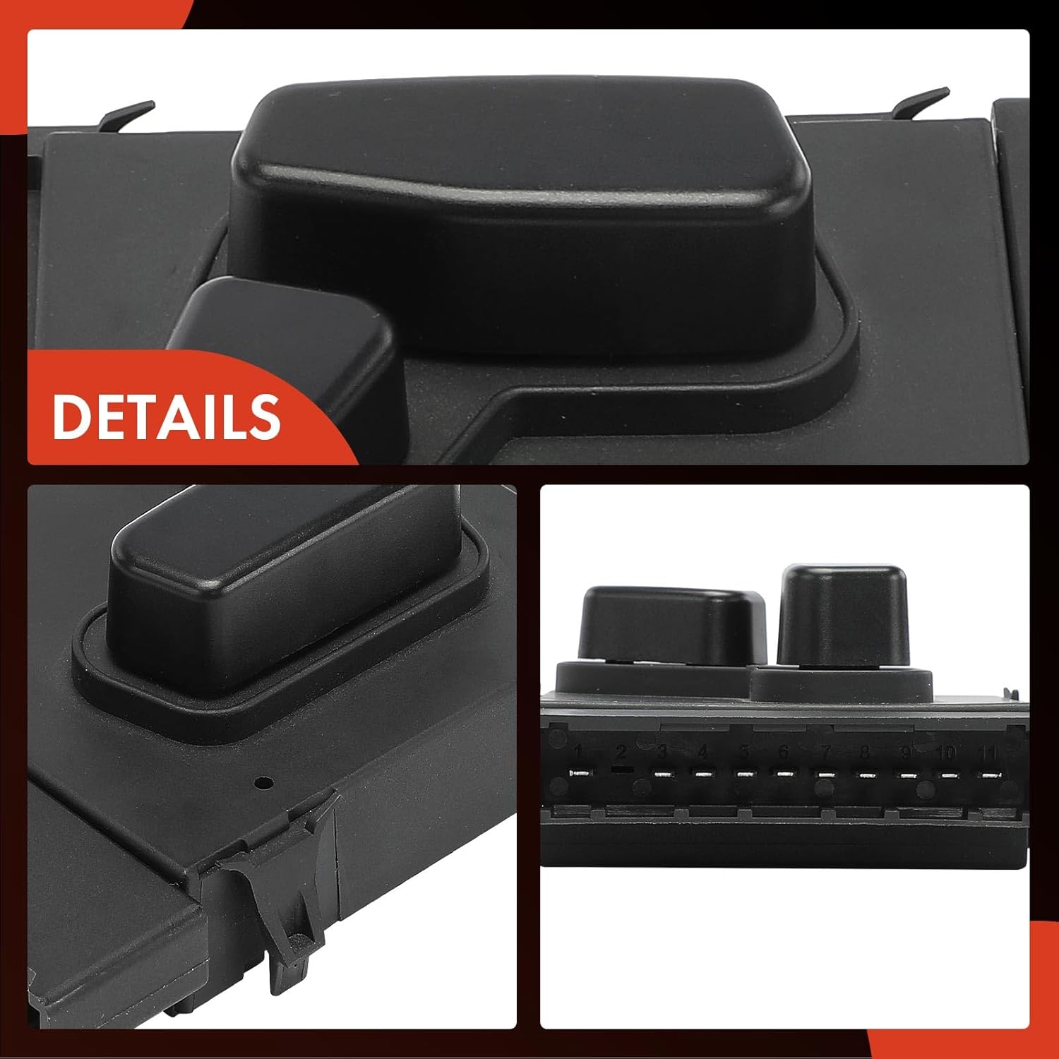 A-Premium Power Seat Adjuster Switch Compatible with Dodge Grand Caravan 2016-2019 & Ram 1500 2019 & Jeep Compass 2017-2018 & Chrysler Pacifica 2017-2019, Front Left Driver Side