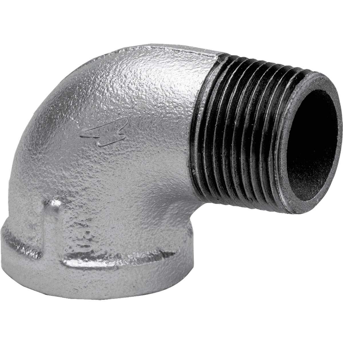 Anvil 8700127809, Malleable Iron Pipe Fitting, 90 Degree Street Elbow, 3/4 NPT Male x NPT Female, Galvanized Finish