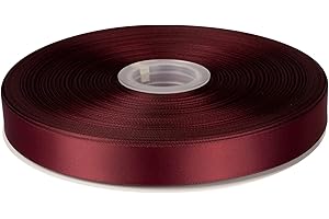 7/8 Inch Burgundy Double Faced Satin Ribbon