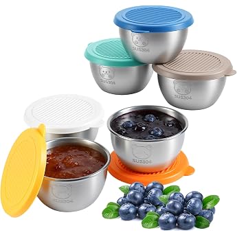 6 St ck Salatdressing Beh lter 70ml Edelstahl Dressing Beh lter mit Deckel