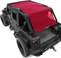 Vista 15 de Shadeidea JK Parasol Superior Compatible con Jeep Wrangler JKU Cobertura de Techo de Malla Suave (2007-2018) - Bloqueador UV de Ruido del Viento