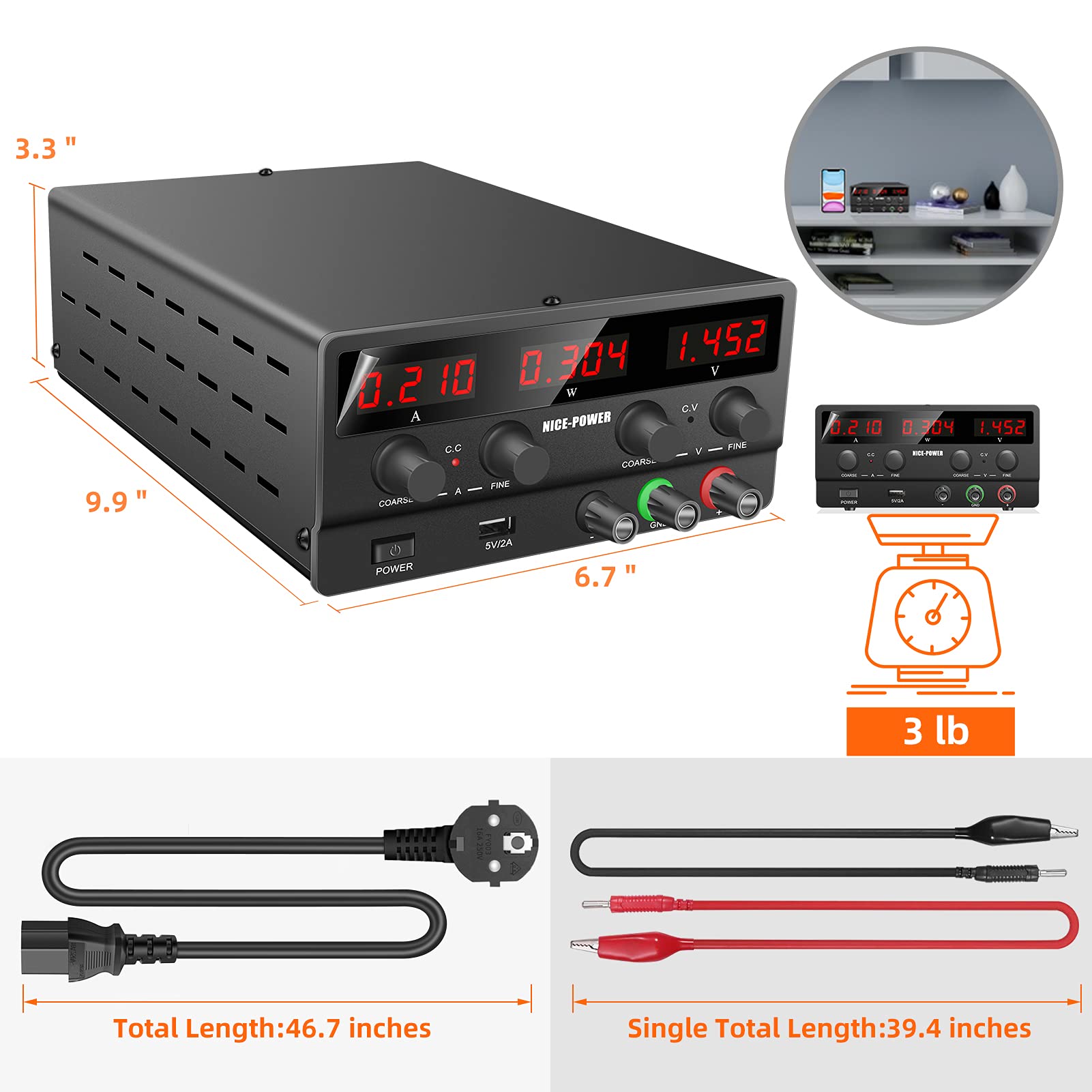 Buy NICEPOWER DC Power Supply Variable 30V 10A Adjustable Switching