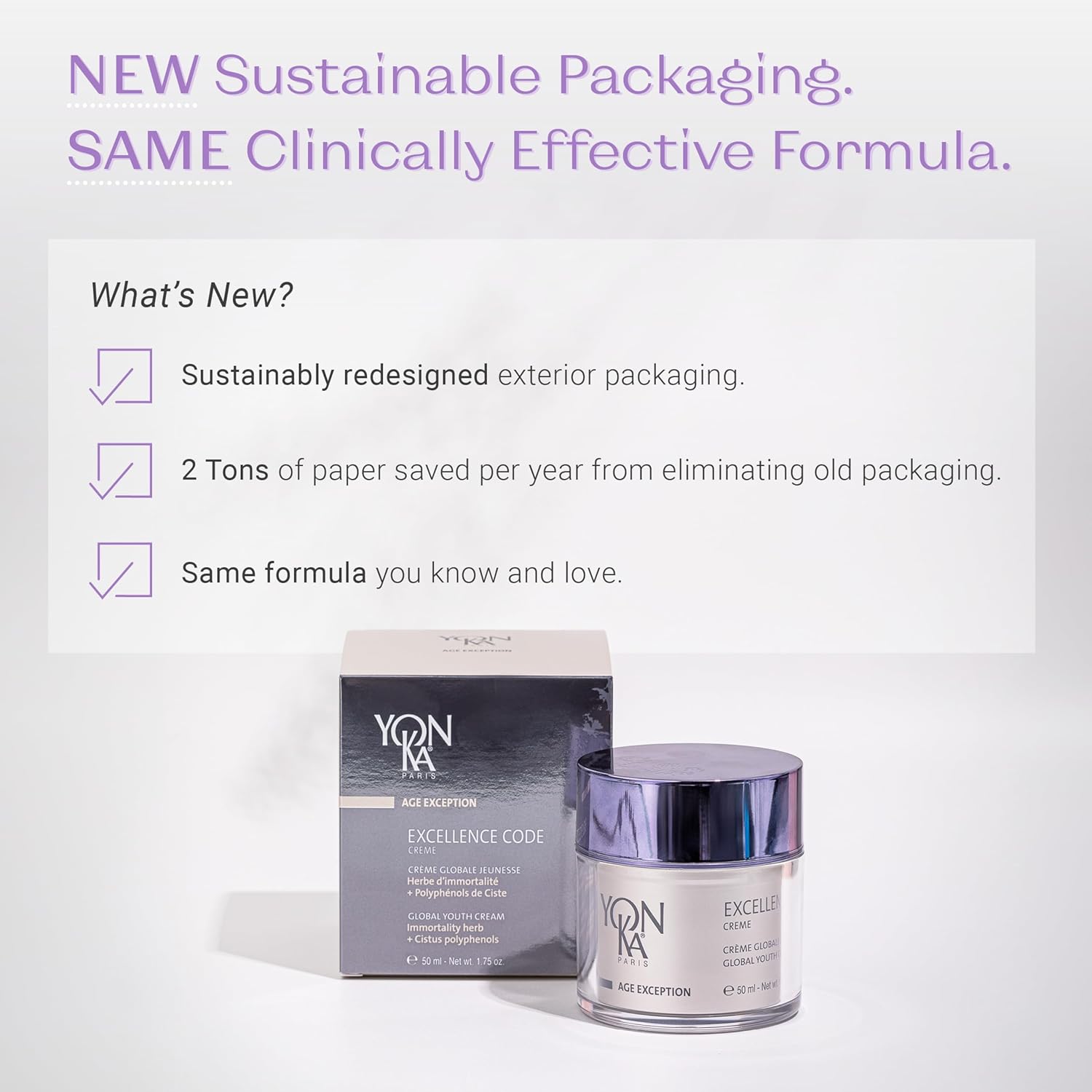Yonka Age Exception Excellence Code Creme | Unique and Specialized Anti-Aging Cream | Designed for Mature and Hormonally Imbalanced Skin Types