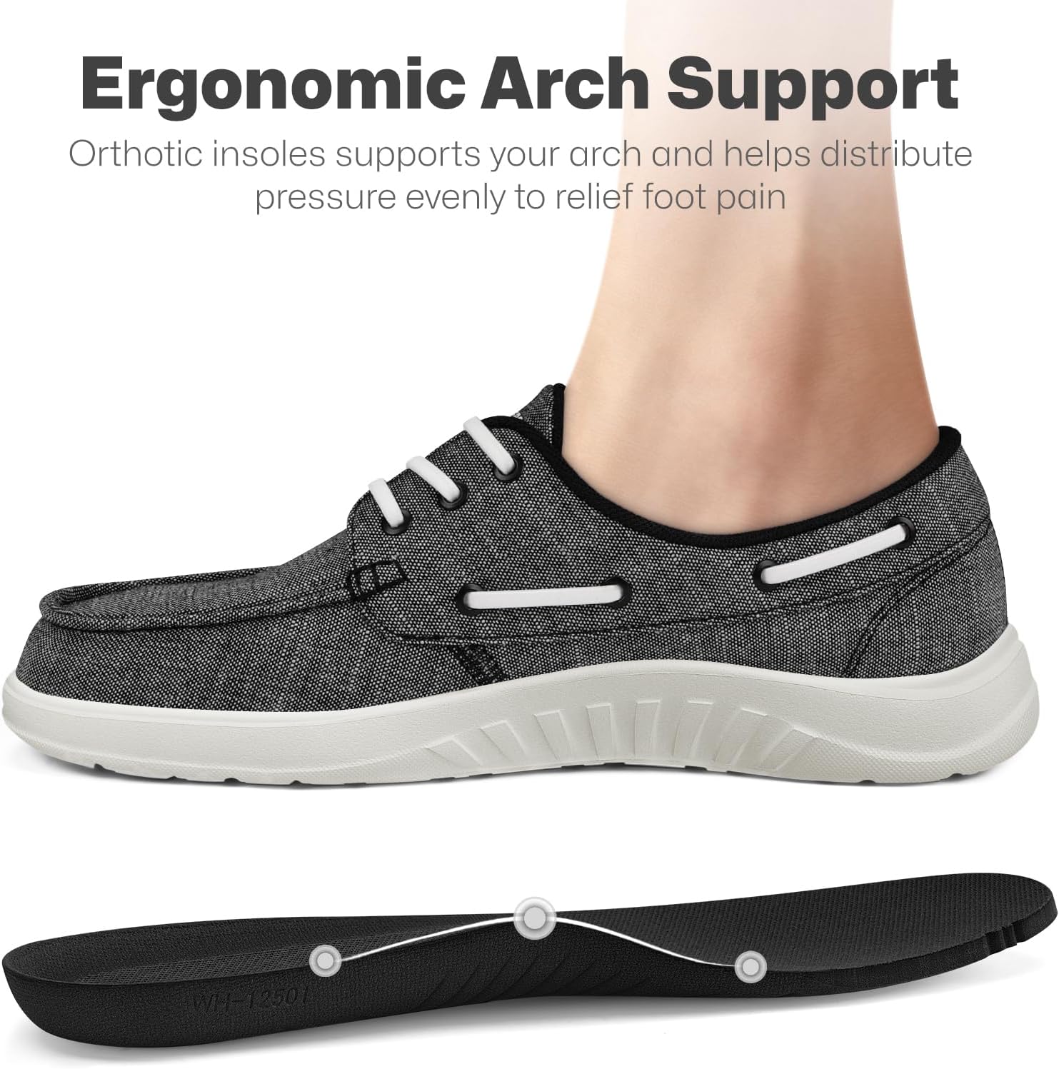 Womens Walking Shoes with Arch Support，Lightweight Orthopedic Slip On Shoes Women ，Breathable Womens Loafers for Daily Walking - Image 2