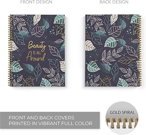 Miniatura 2 de Beauty Is All Around - Cuaderno de espiral, diario de 8.5 x 11 pulgadas, 120 páginas de diario de cuadrícula de puntos, tapa blanda laminada