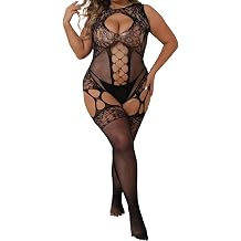 Plus Size Fishnet Bodysuit Sexy Body Stockings Rave Outfits