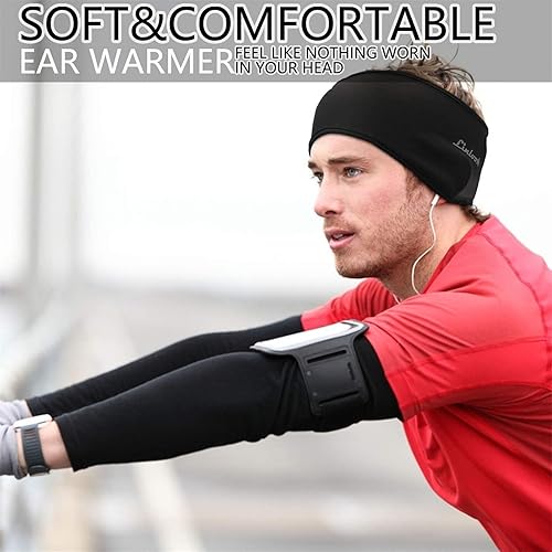 Miniatura 11 de Diadema calentadora de orejas de invierno para mujeres y hombres, orejeras térmicas elásticas de forro polar para correr, senderismo, esquí