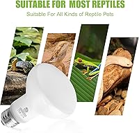 Vista 6 de Bombillas de Lámpara de Calor para Reptiles, Simulan la Bombilla de Luz de Calor de la Luz Solar Natural, Paquete de 2 de 75W Lámpara de Punto