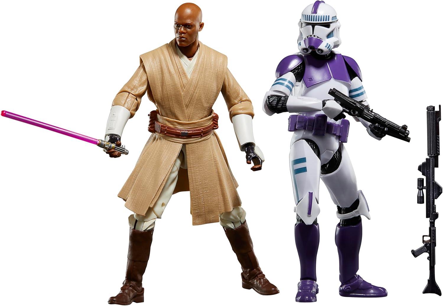 STAR WARS The Black Series Mace Windu & 187th Legion Clone Trooper 6-Inch Scale Action Figure Set Clones of The Republic (G0212)