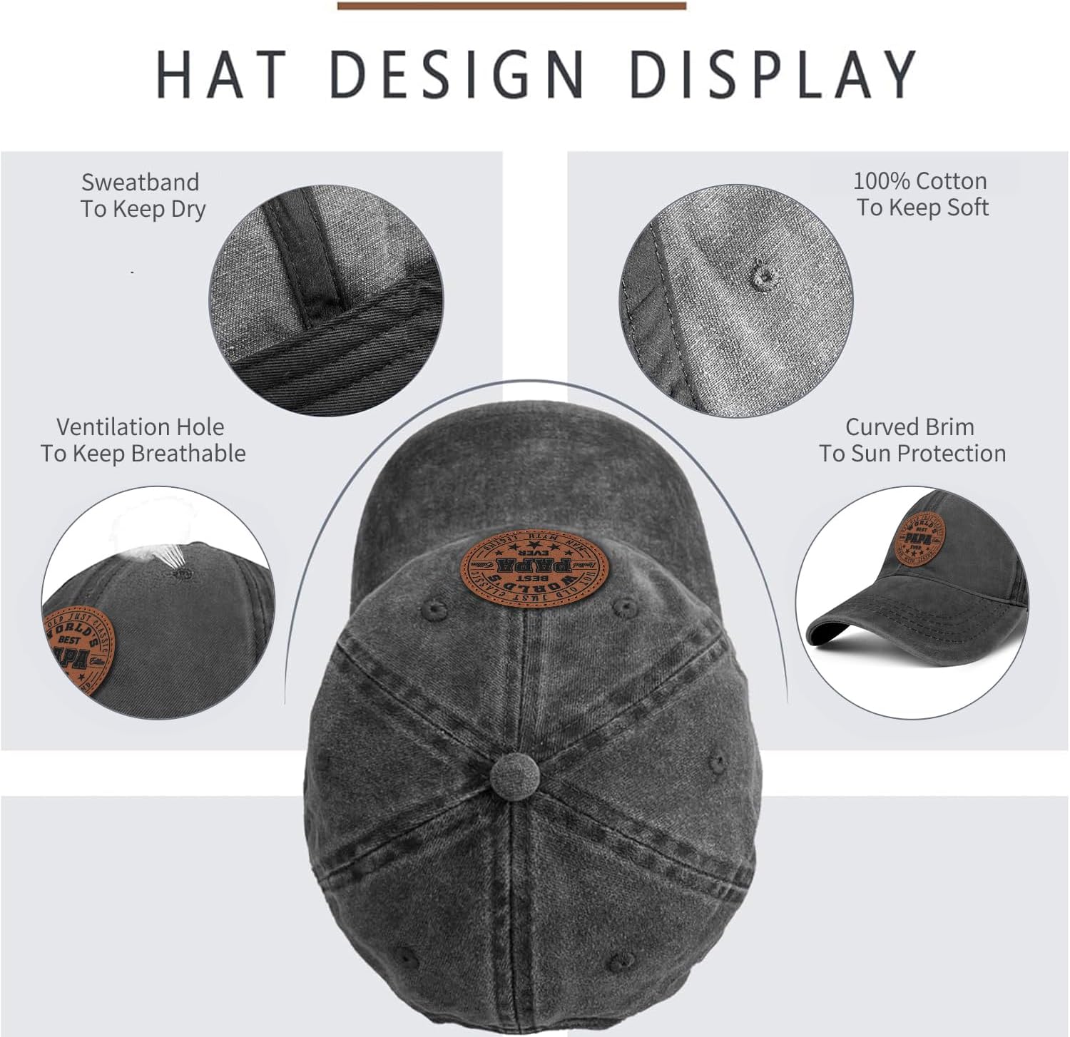 World's Best Dad Ever Trucker Hat Baseball Cap Fathers Day Birthday Gifts for Dad from Daughter Son Black Fathers Day Hat