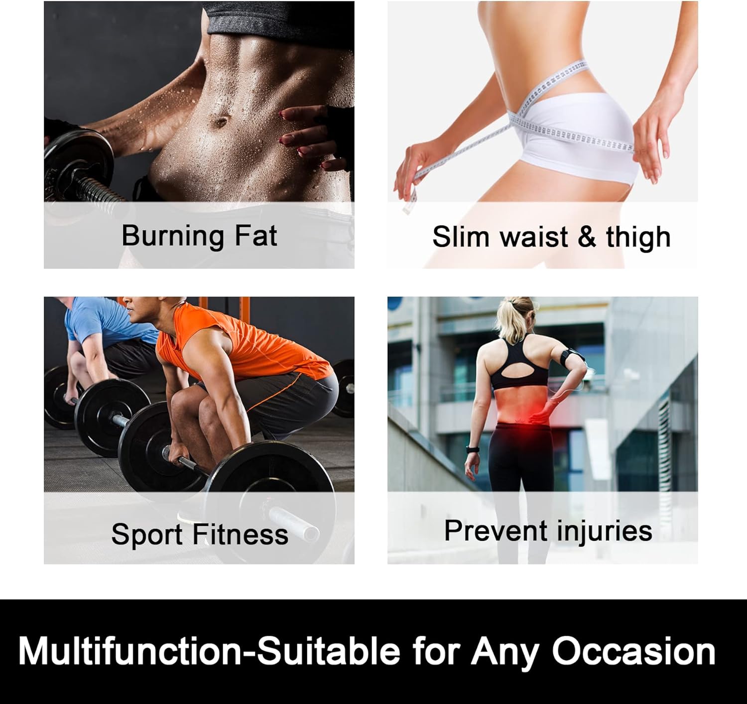 YERKOAD Women 4 in 1 Waist Trainer Workout Belt Sauna Sweat Waist Tummy Thigh Trimmer Back Support Butt Lifter : Sports & Outdoors