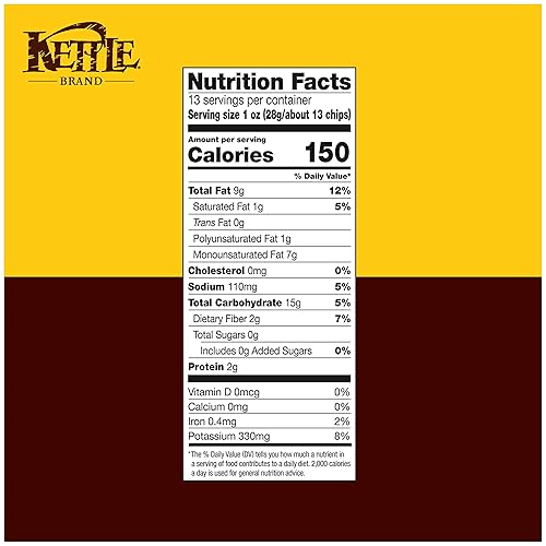 Miniatura 2 de Kettle Brand Foods Patatas fritas con sal marina, 13 oz tamaño fiesta