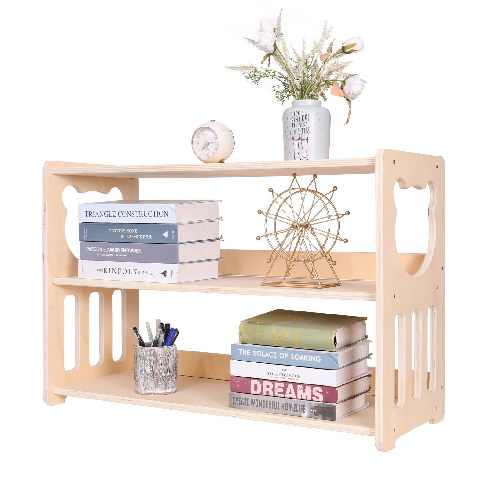YJTREMFYX Montessori Bookshelf Toy Rack Children's Toy Storage Organizer Children's Room Bookshelf Sturdy and Safe Wooden Classroom Furniture Storage