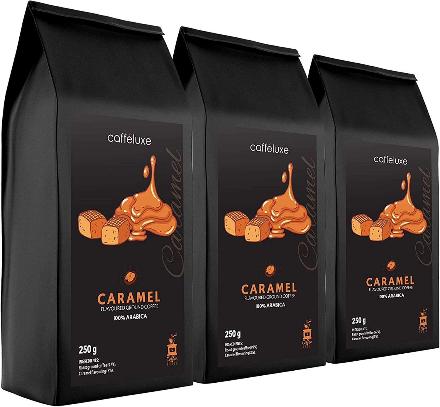 Caffeluxe 100 Arabica Beans Flavoured Ground Coffee