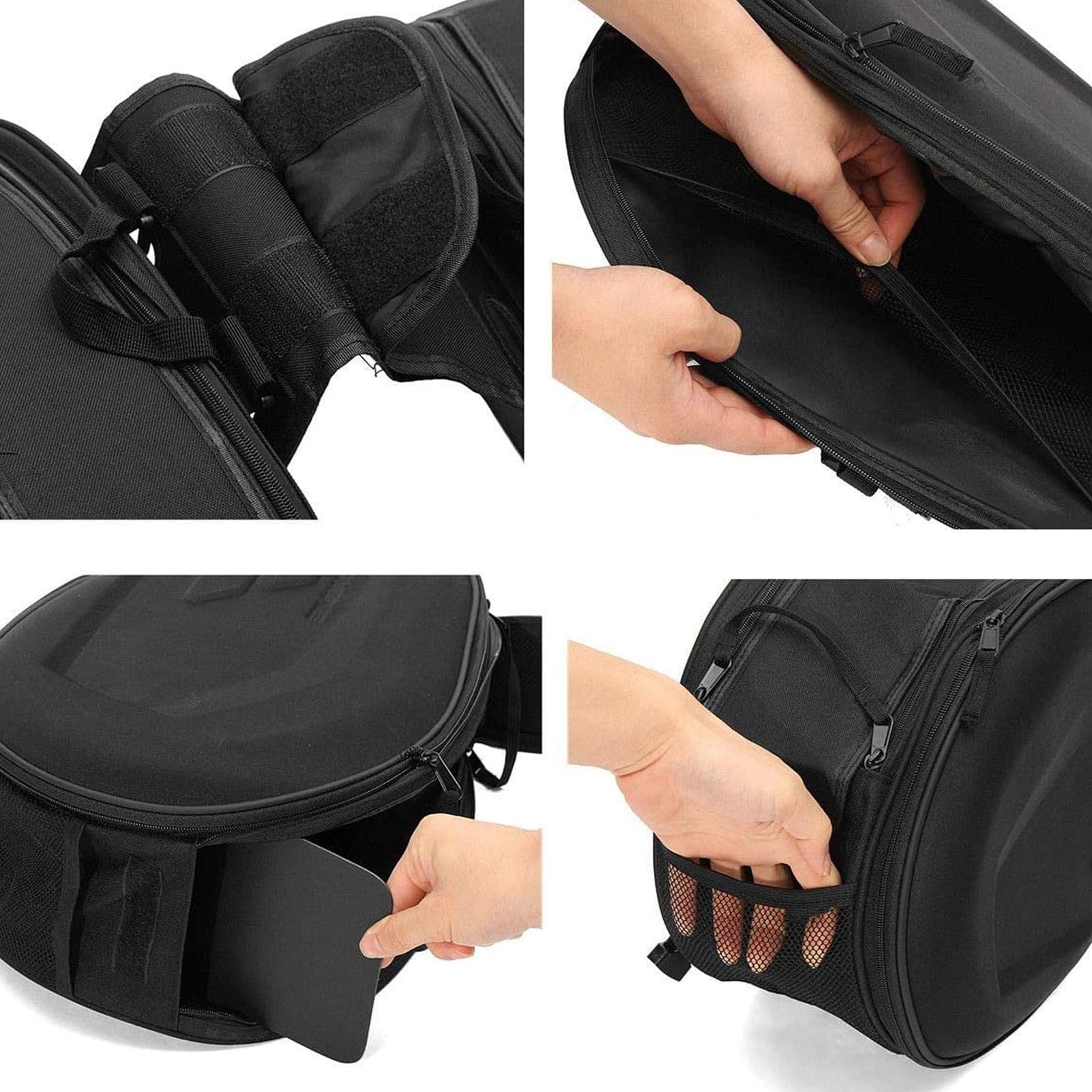 Borsa Sella Moto Impermeabile Tessuto Oxford 600D Grande Capacità Nero