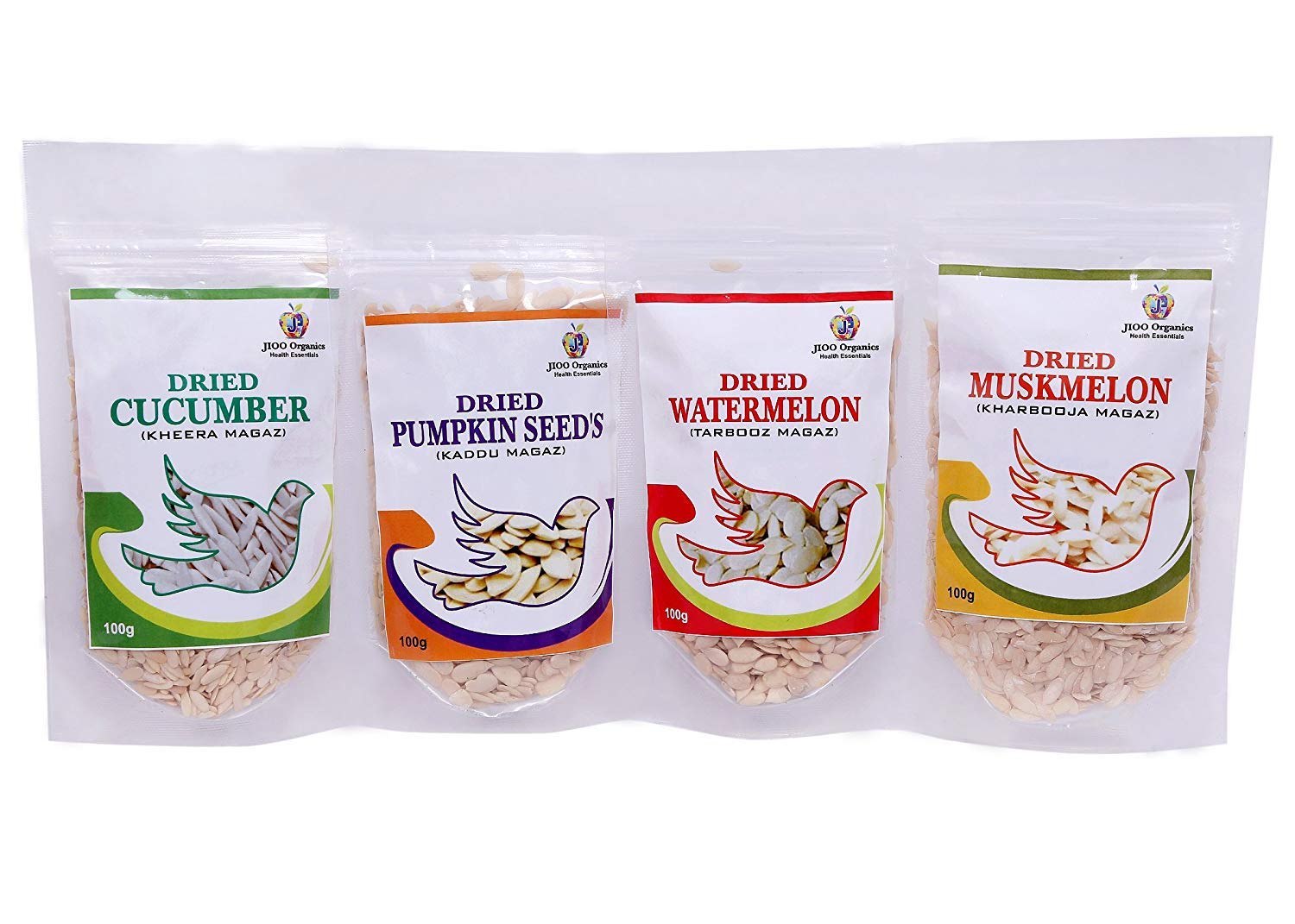 Jioo Organics Pack of Char Magaz, Cucumber, Pumpkin, Watermelon and Muskmelon Seeds (100 Gms) (B077HYNSNT) Amazon Price History, Amazon Price Tracker