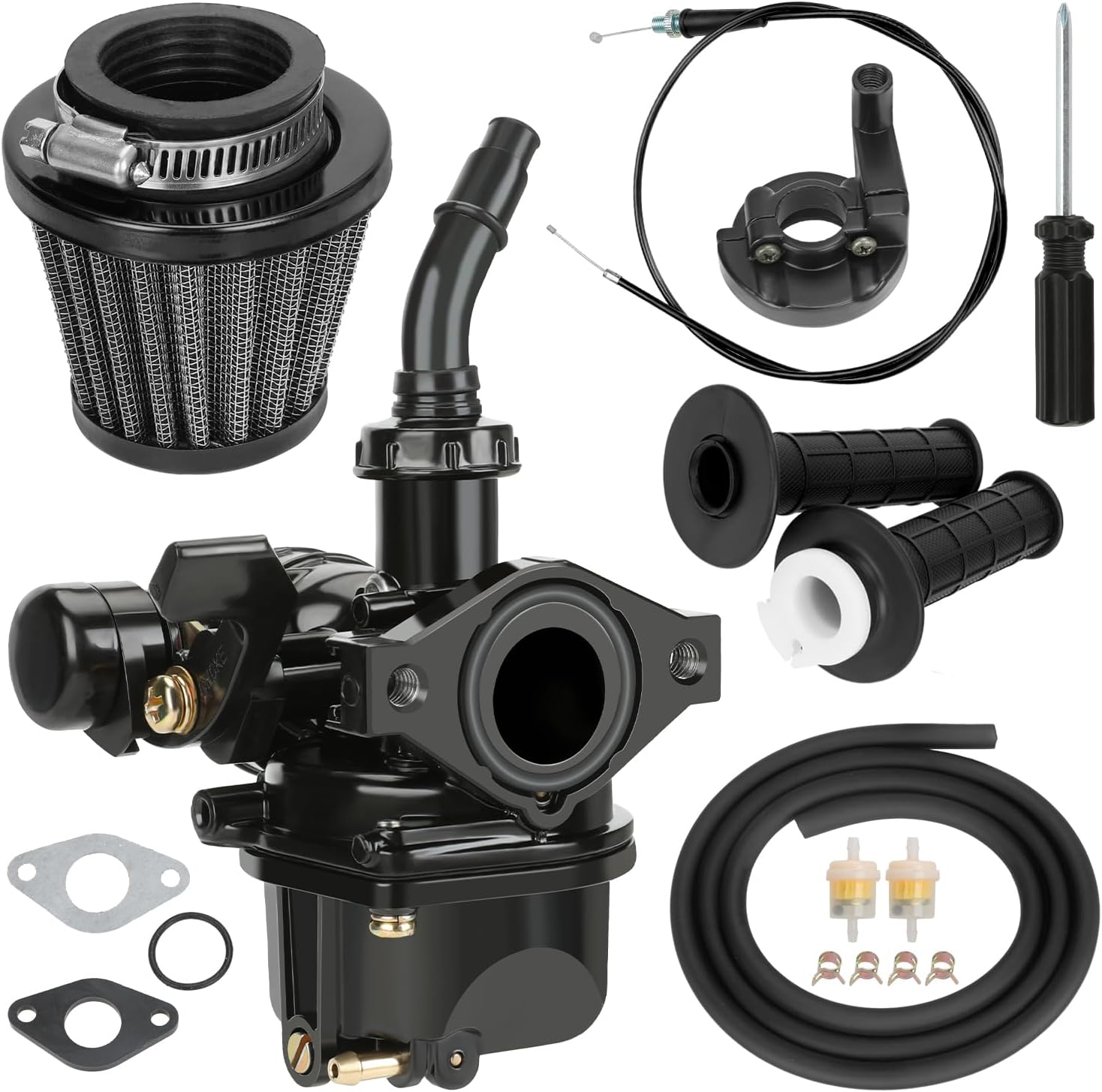 YOXUFA PZ19 Carburetor 19mm Atv Carburetor for TaoTao Coolster 110cc 125cc Dirt Bike ATV 50cc Baja Apollo Pit SSR Thumpstar Chinese 4 Wheel Quad 4 stroke parts 7/8 Throttle Assembly