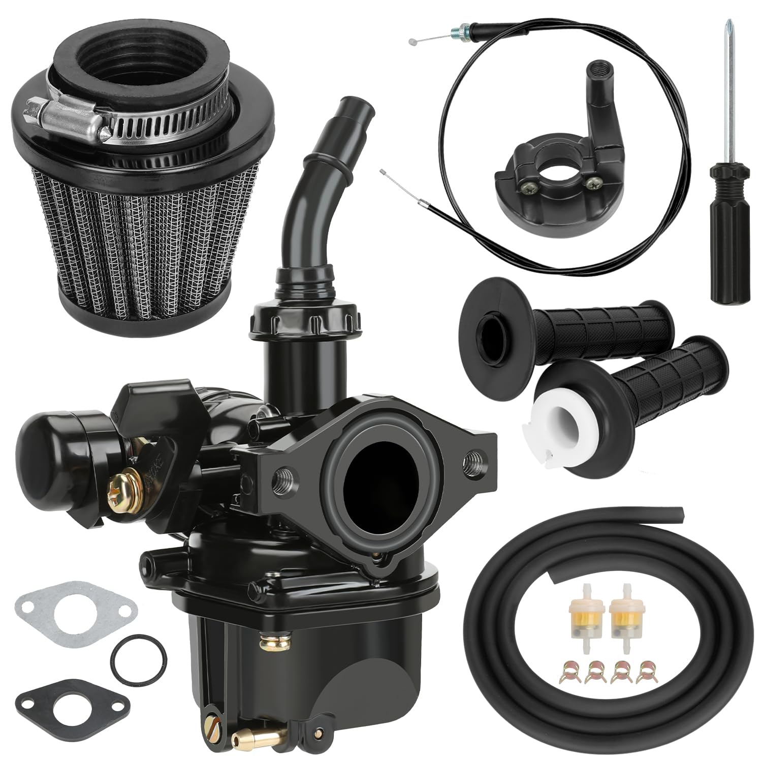 YOXUFA PZ19 19mm Black pz19 carburetor with throttle assembly
