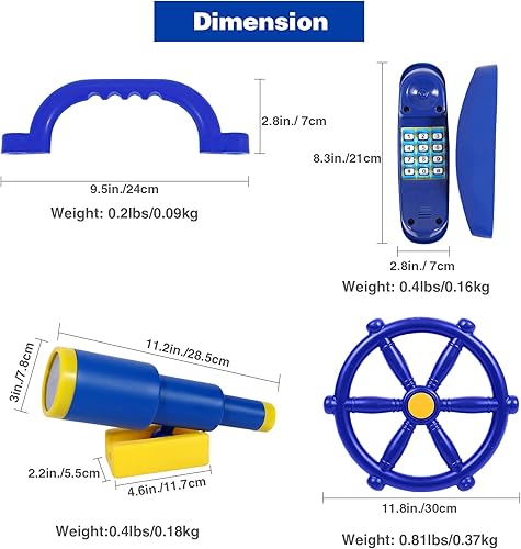 Miniatura 2 de RedSwing Accesorios para el patio de recreo para niños al aire libre, juego de equipo para patio trasero, accesorios de columpio con rueda de barco