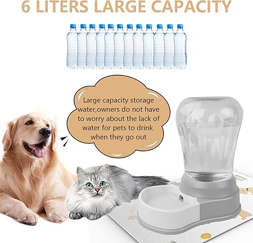 Miniatura 2 de STALTWO - Dispensador automático de agua para perros de 1.58 galones, dispensador de agua prémium para mascotas con alfombrilla antideslizante,