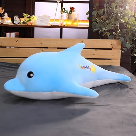 Amazon イルカぬいぐるみ 大サイズ かわいい 海豚 おもちゃ ブルー おもしろ いるか 可愛い 寝室 インテリア 85cm ロングクッション 人形 ベッドルーム プレゼント 店飾り 母の日 誕生日 ギフト 入学祝い 卒業祝い 端午の節句 贈り物 可愛い 抱き枕 おもしろい ロング