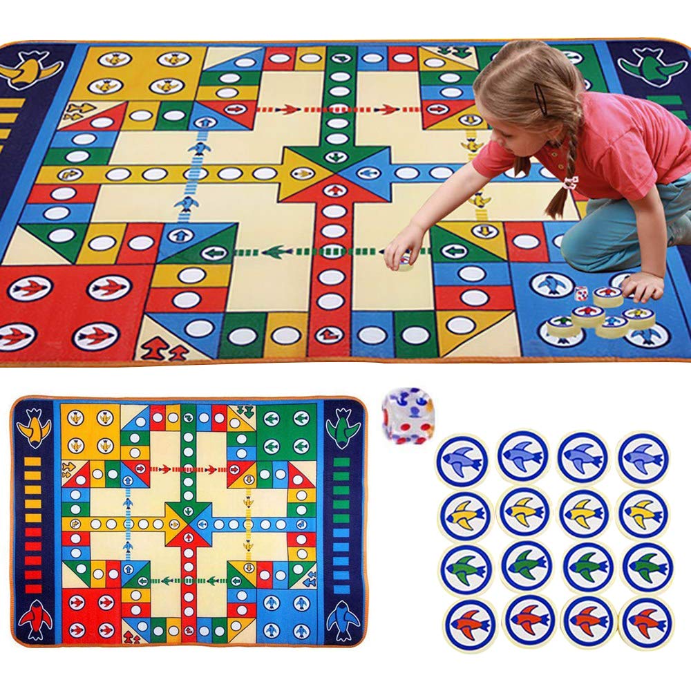 Kids Play Mat Flying Chess Carpet Game Toy Mats Flying Airplane Carpet for Kids Indoor Outdoor
