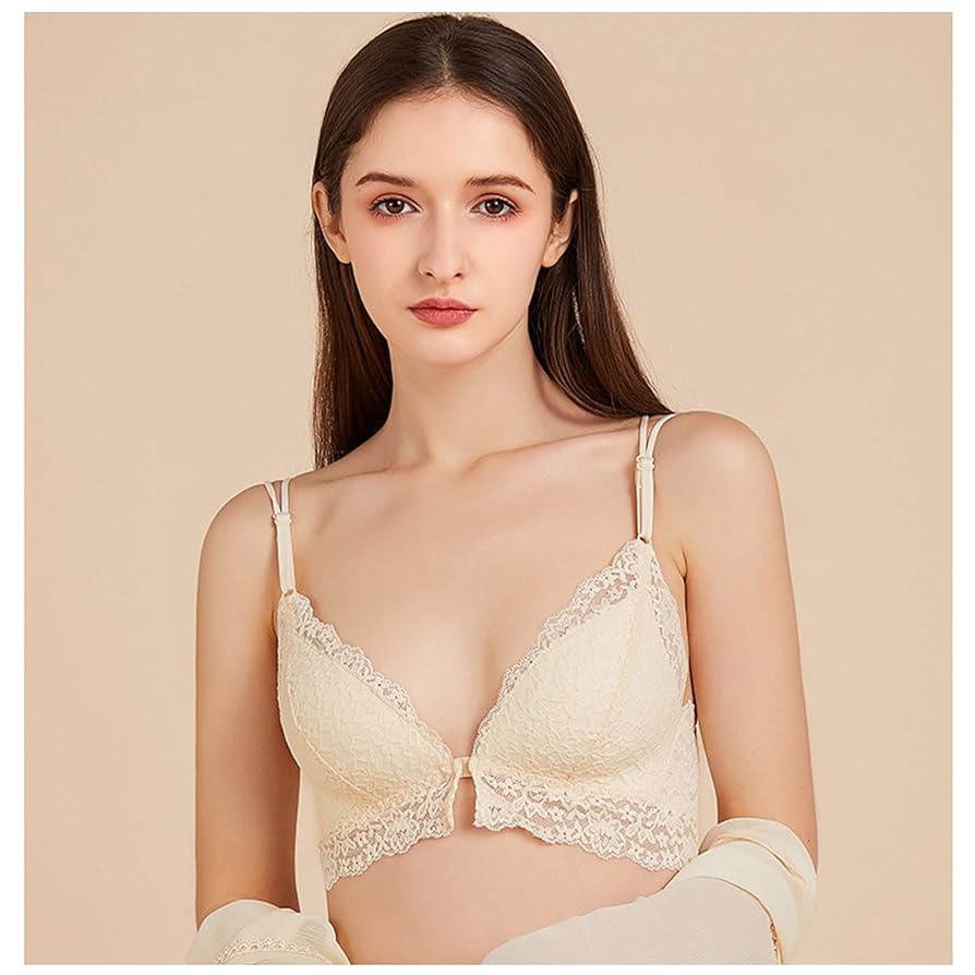 ノンワイヤーブラジャー フロントホックブラ 授乳ブラ ベージュ L Amazon.co.jp: フロントホックブラ ノンワイヤーブラ セクシー