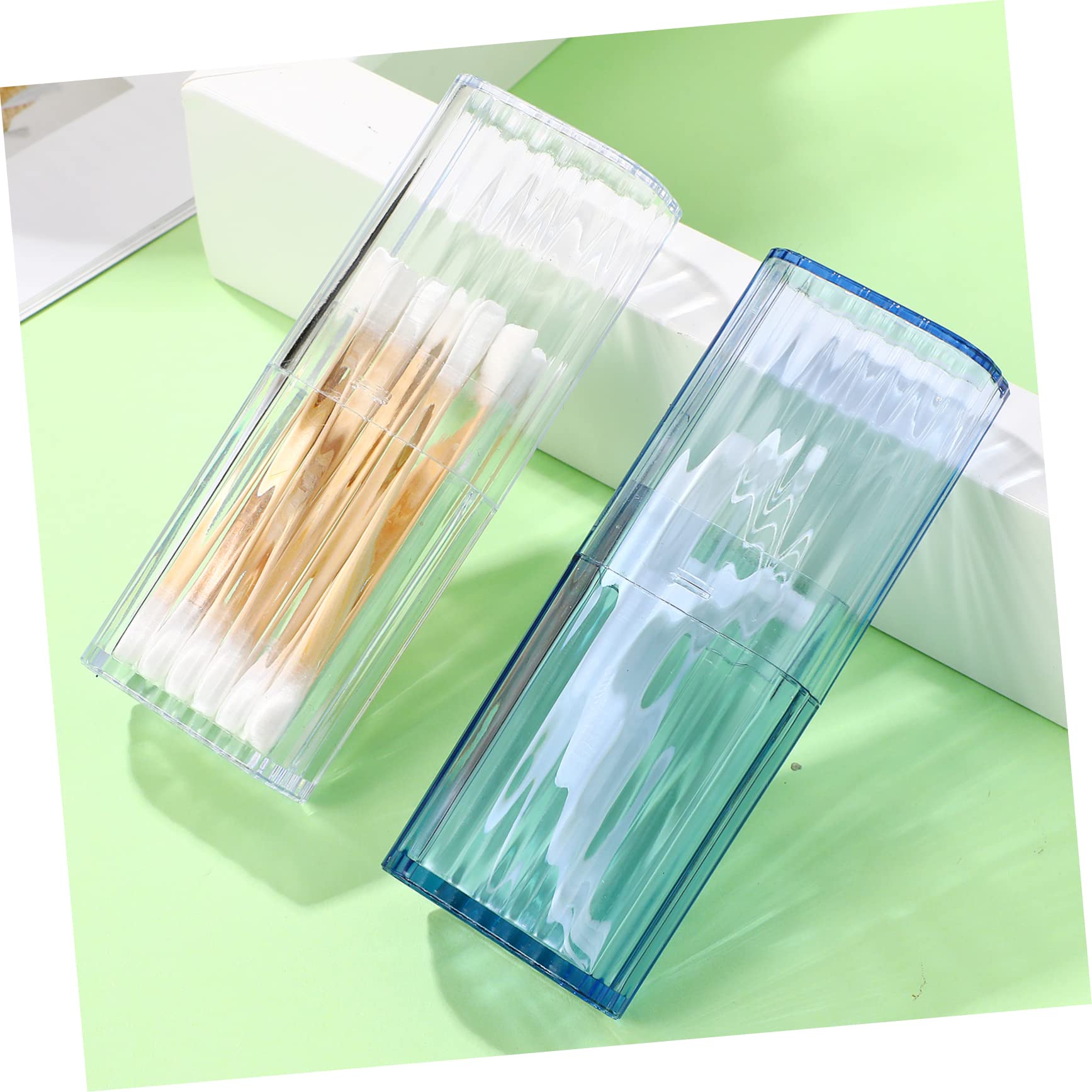 LALAFINA 8Pcs Transparent Mini Organizer Storage Boxes Portable Cotton Swab and Toothpick Containers for Easy Identification and Stylish Desktop Organization