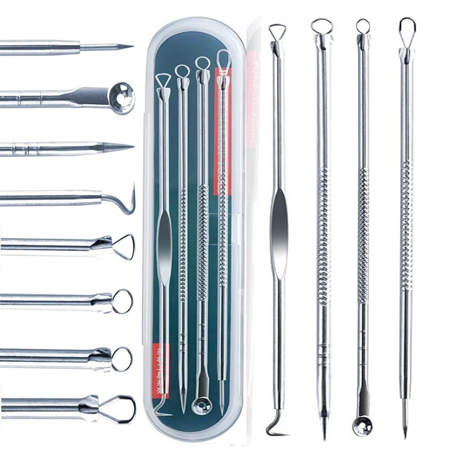 Blackhead Remover | Pimple Comedown Extractor Tool with Case | Whitehead Popping | Treatment for Blemish | Zit Removing for Nose Face Skin | Remover Tools Kit - Set of 4-image-20