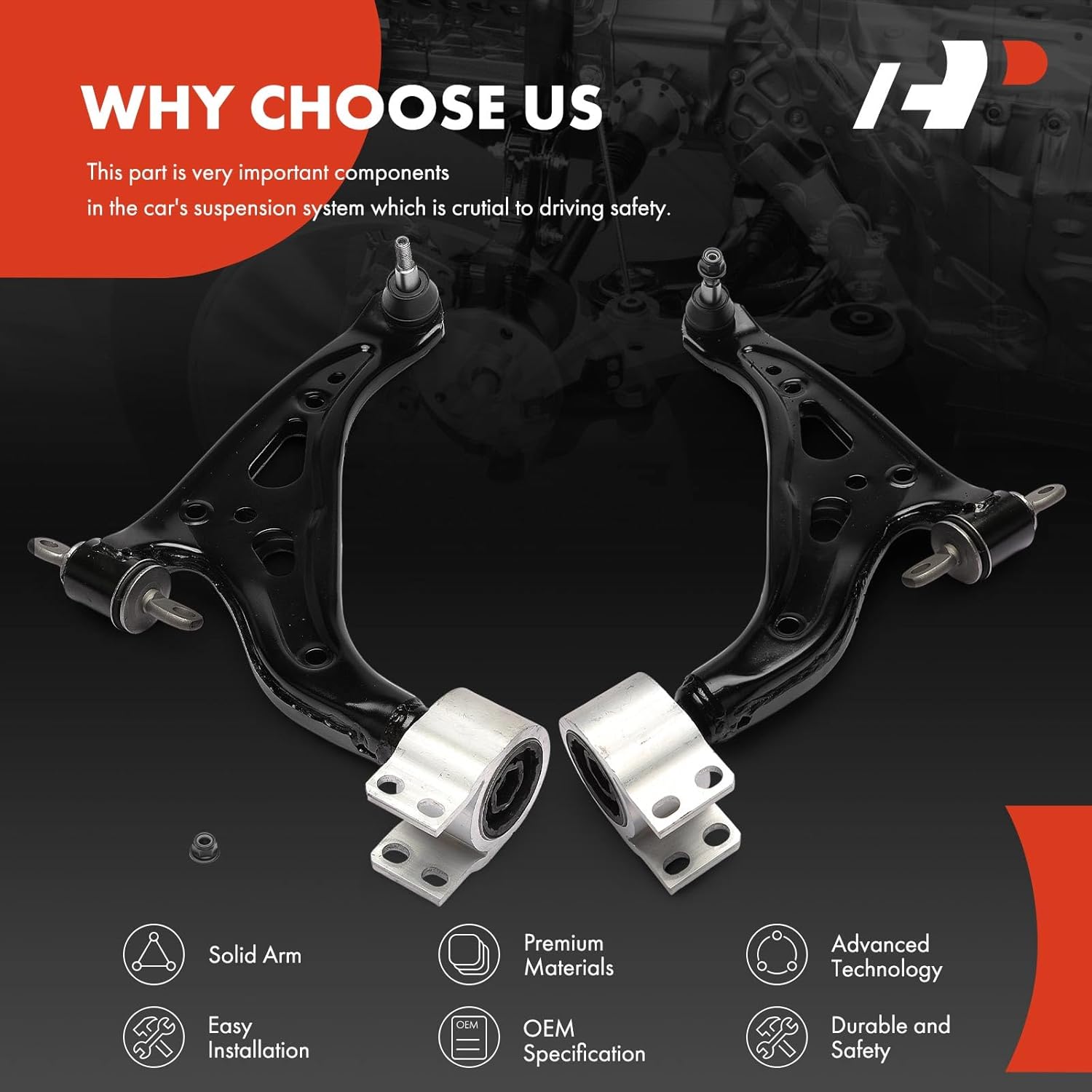 A-Premium 2 x Front Lower Control Arms, with Ball Joint, Compatible with Buick Envision 2017 2018 2019 2020