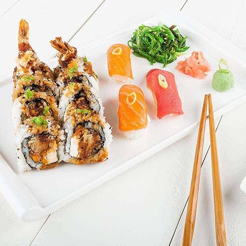 Miniatura 3 de Restaurantware Voga - Platos de servir de 12 x 7 pulgadas, 10 platos rectangulares para sushi, pequeños, resistentes a roturas, platos blancos de